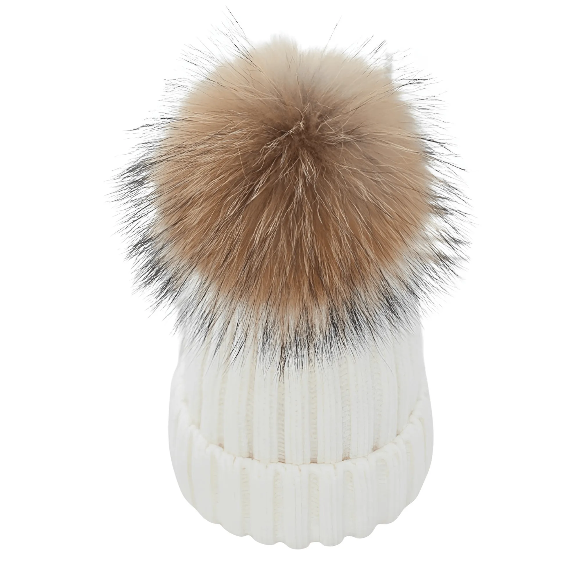 Fur Pompom Winter Hat Hat For Women Girl's Hat Knitted Beanies Cap Hat with Pompom