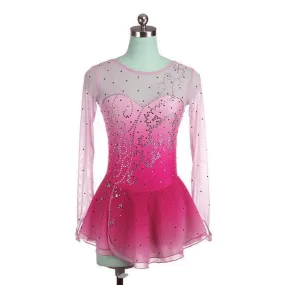 Fuschia Ombre Competition Skating Dress Crystal Design BSU12062.P