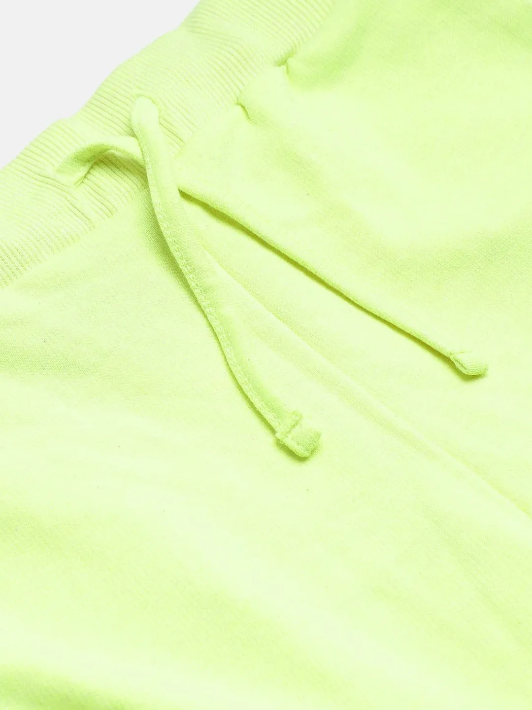 Girls Neon Green Terry Basic Drawstring Joggers - Lyush Kids