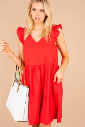 Give Love Red Babydoll Dress