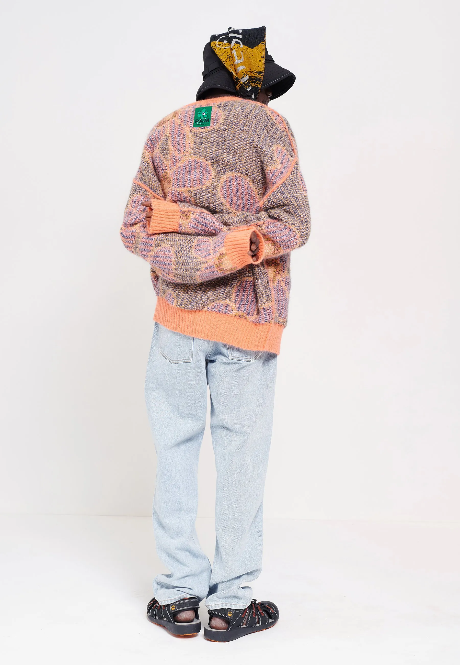 G.L Dr. Octagon Knitted Mohair Jumper - persimmon