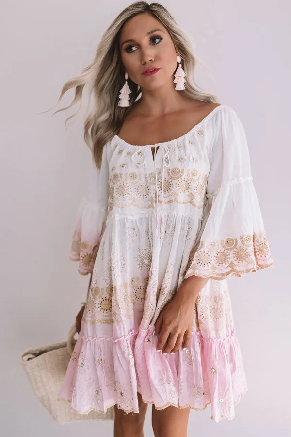 Graceful Gathering Babydoll Eyelet Dress