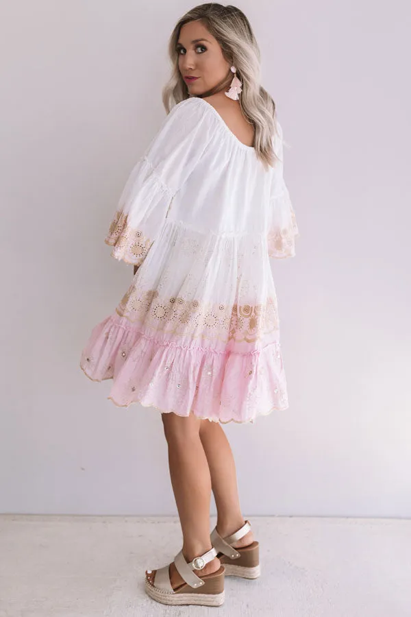 Graceful Gathering Babydoll Eyelet Dress