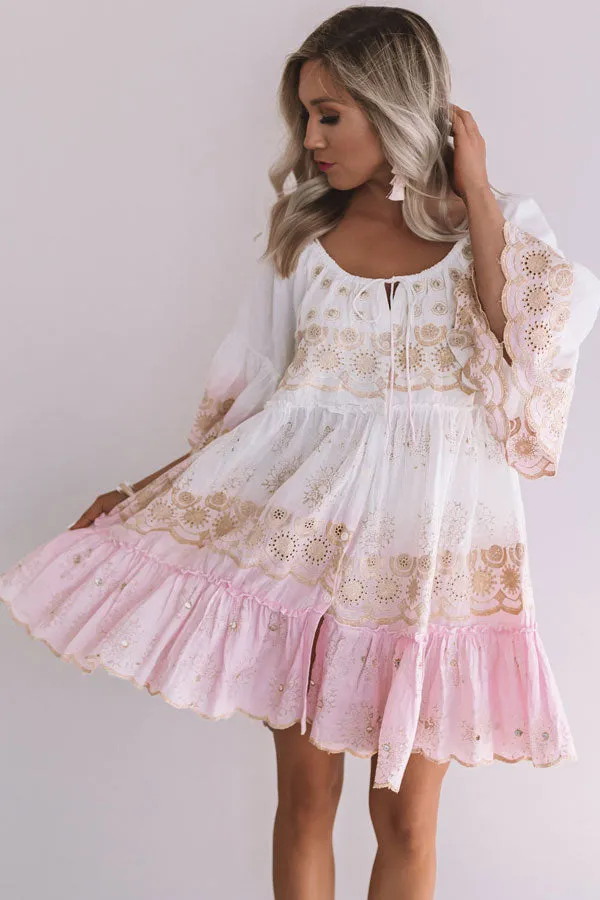 Graceful Gathering Babydoll Eyelet Dress