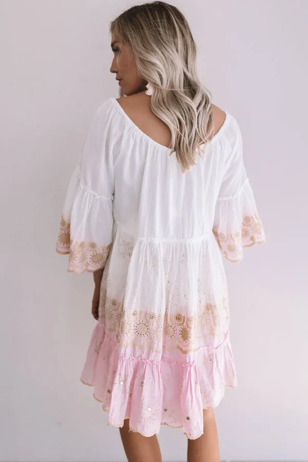 Graceful Gathering Babydoll Eyelet Dress