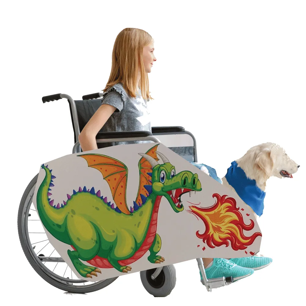 Green Fire Dragon Wheelchair Costume Child's