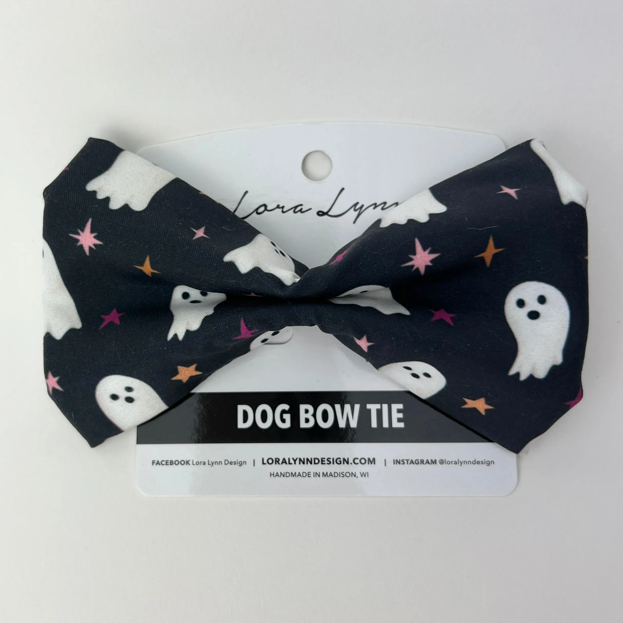 Halloween Boos and Bats - Ghosts dog bow tie