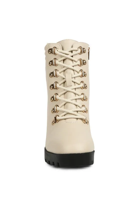 Hamiltons Lace Up Block Heel Boots