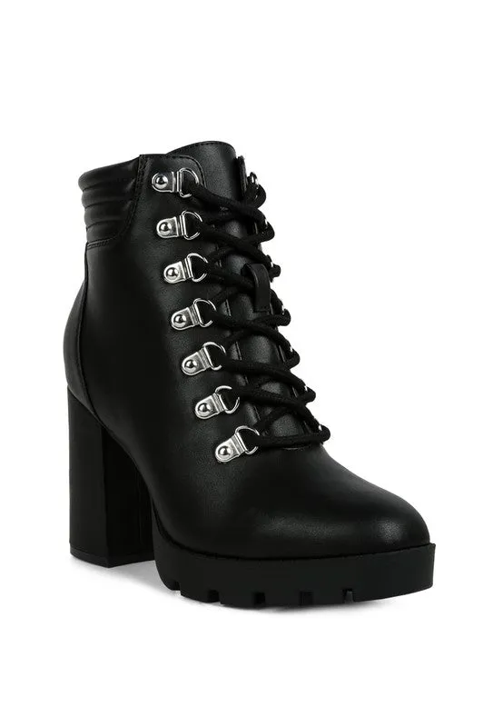 Hamiltons Lace Up Block Heel Boots