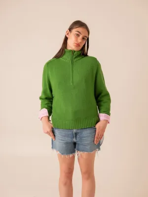 Harpers Emporium Half Zip Cashmere in Pitch