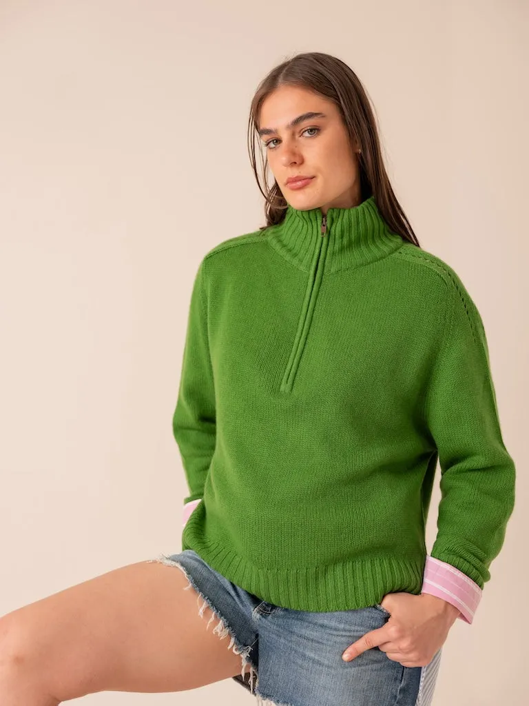 Harpers Emporium Half Zip Cashmere in Pitch