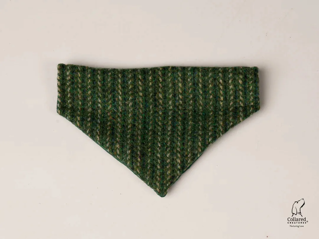 Harris Tweed Dashes of Green Buckle Dog Collar