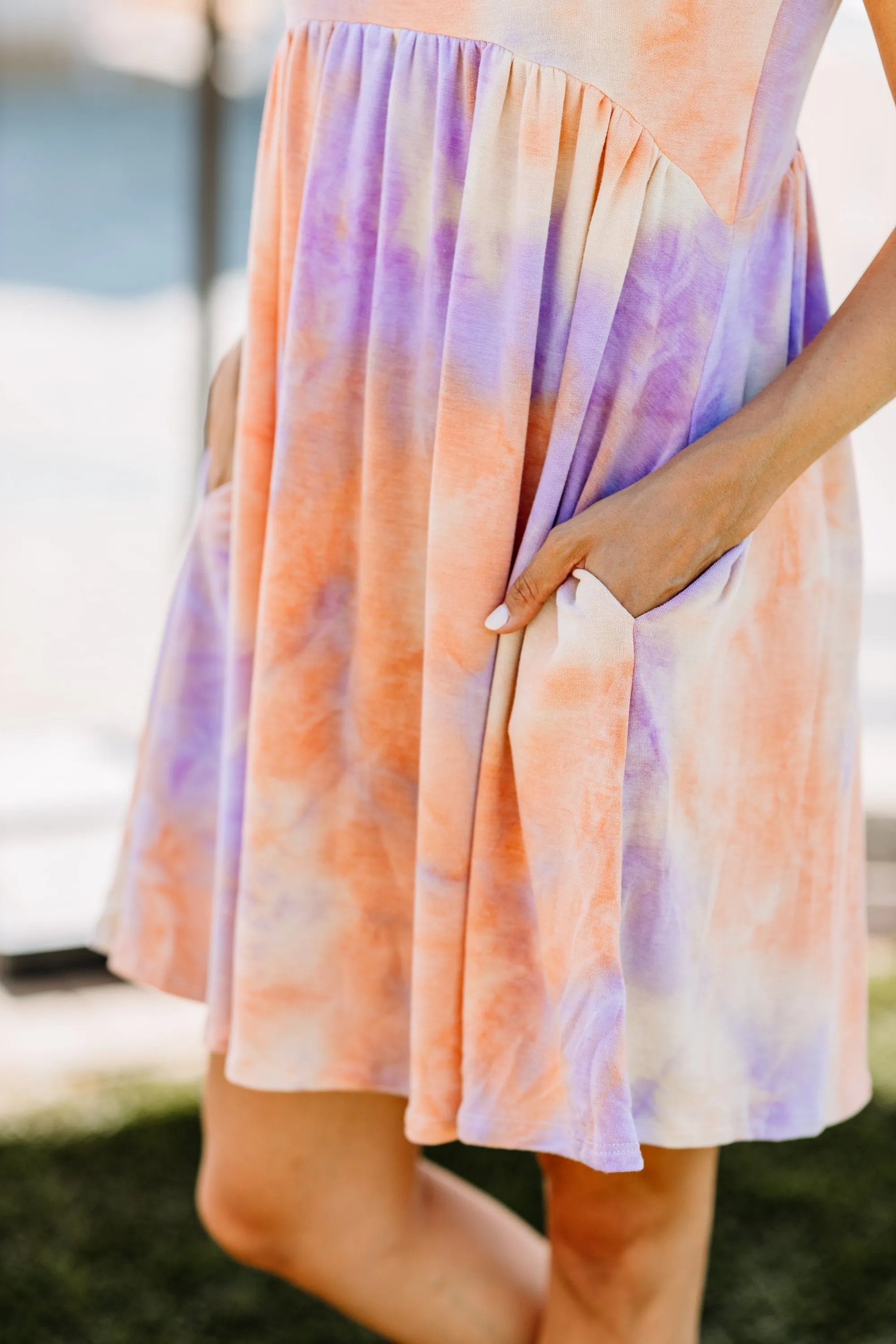 Here Comes The Sun Orange Tie Dye Dress