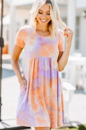 Here Comes The Sun Orange Tie Dye Dress