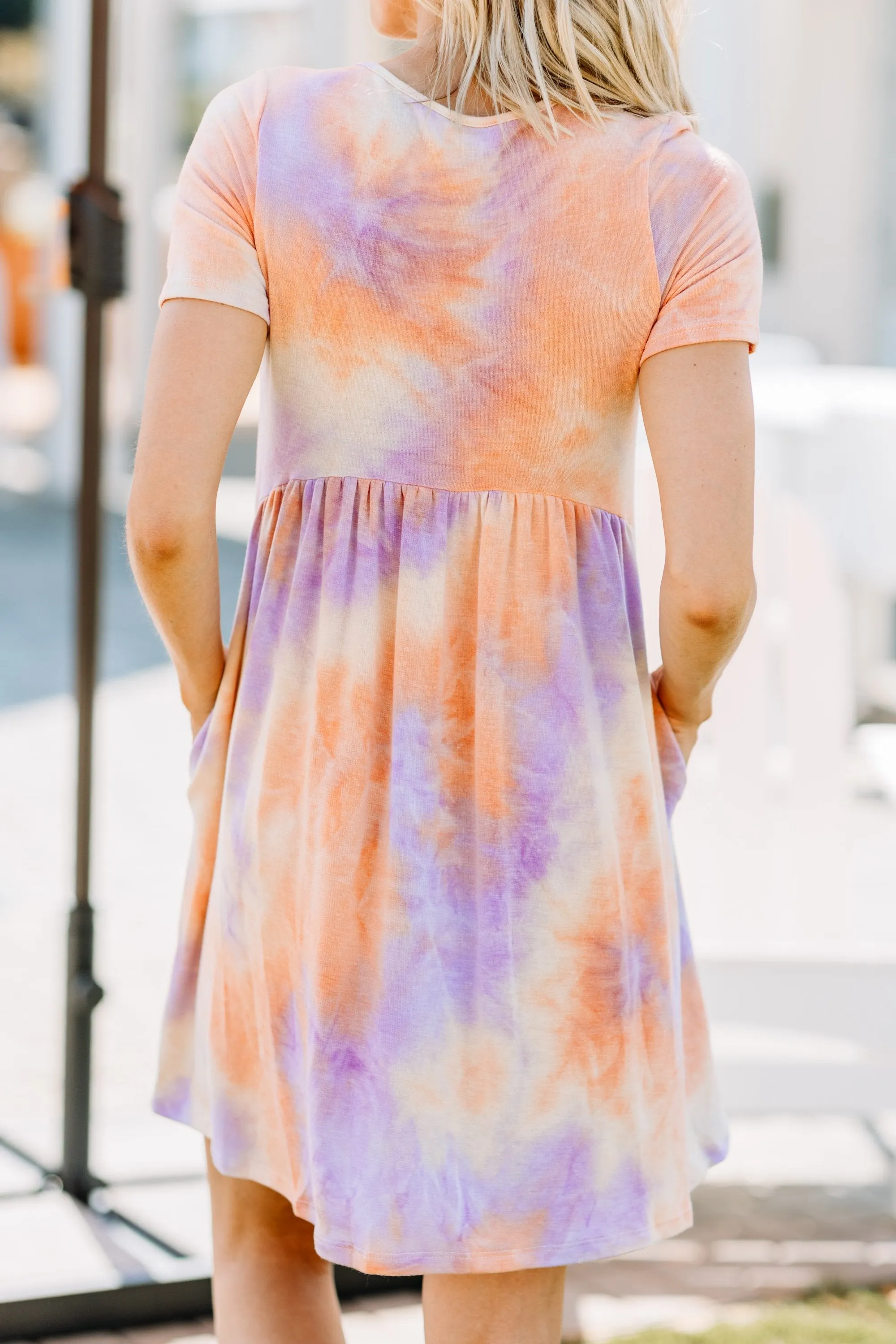 Here Comes The Sun Orange Tie Dye Dress