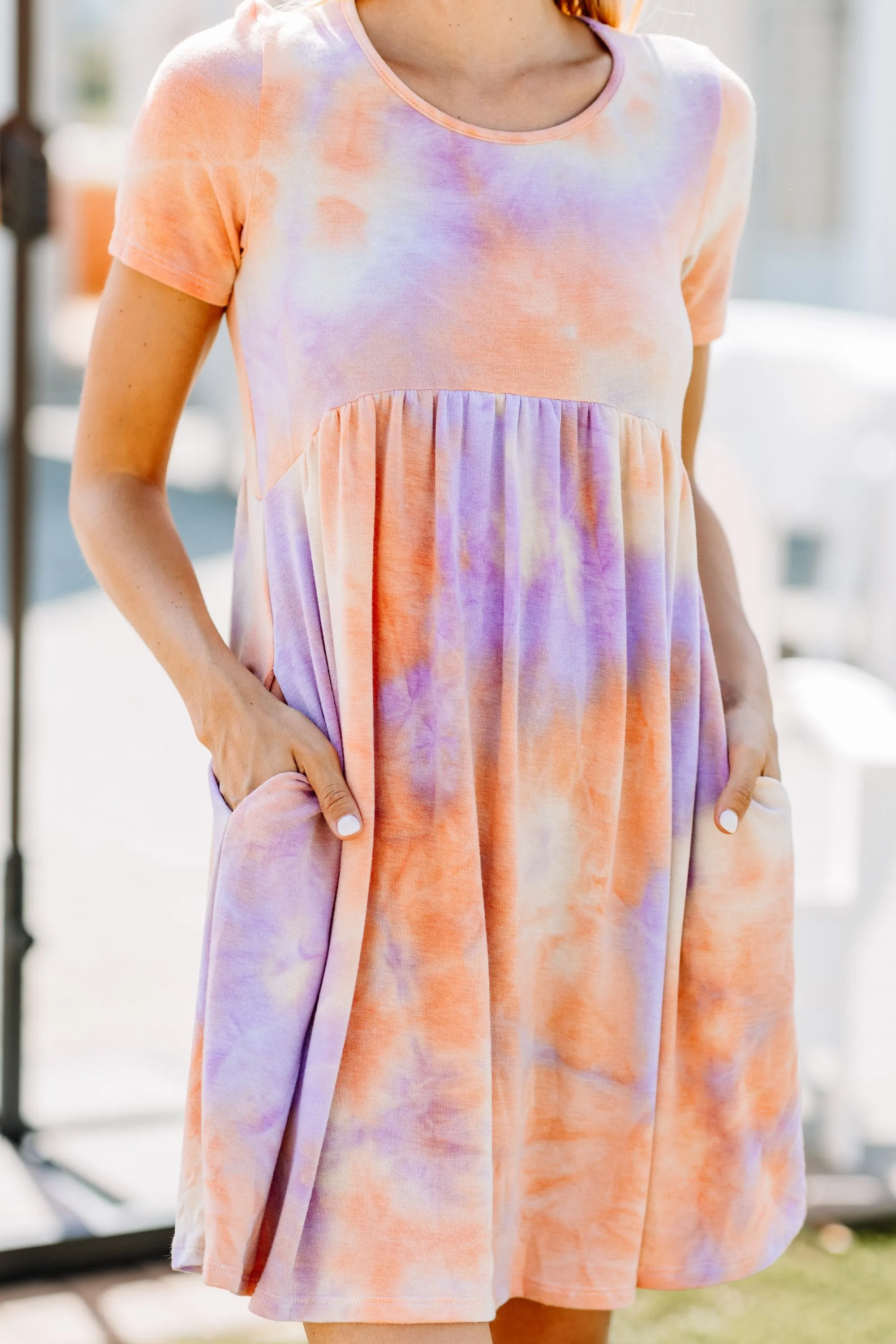 Here Comes The Sun Orange Tie Dye Dress