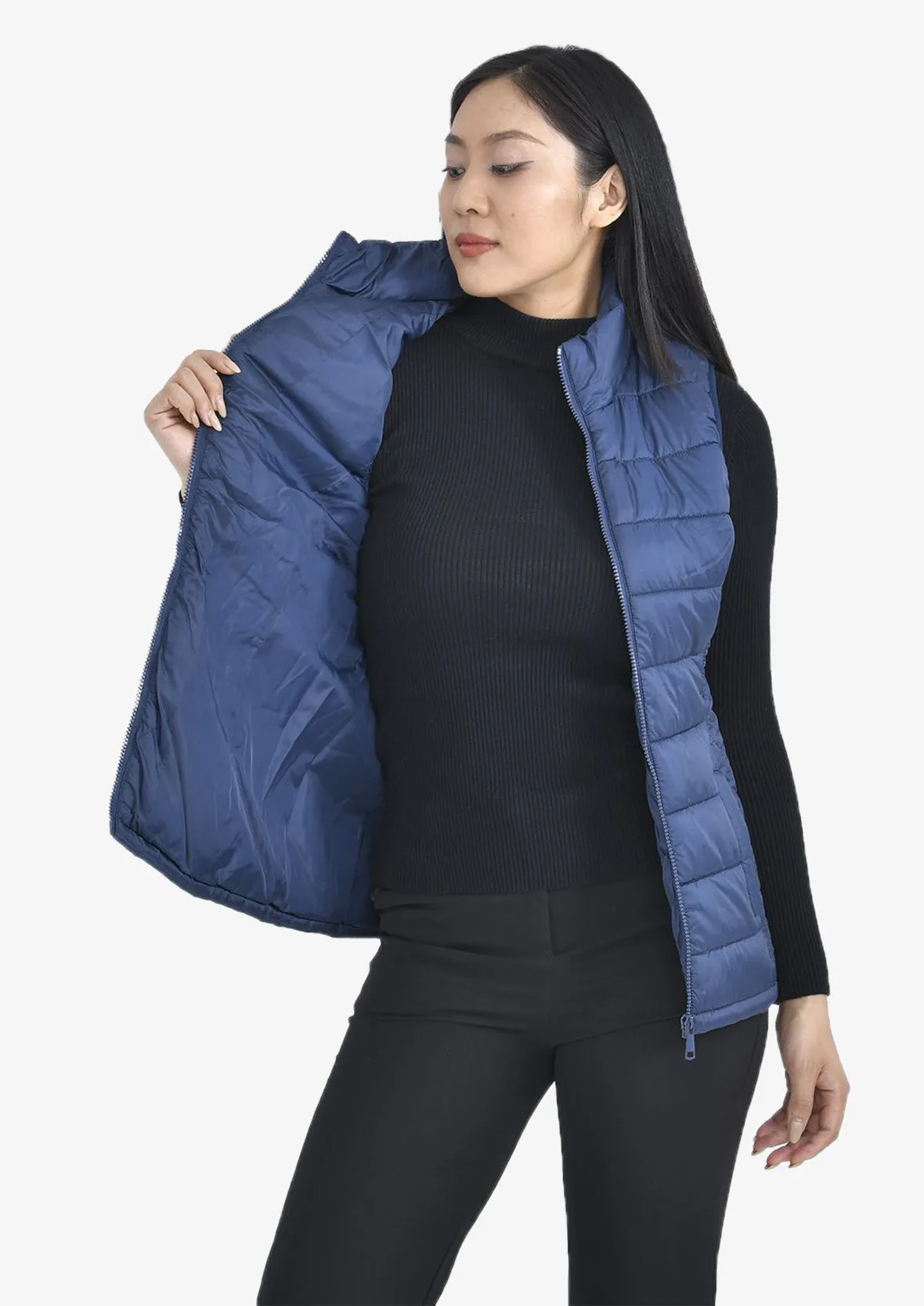 High-Neck Quilted Gilet