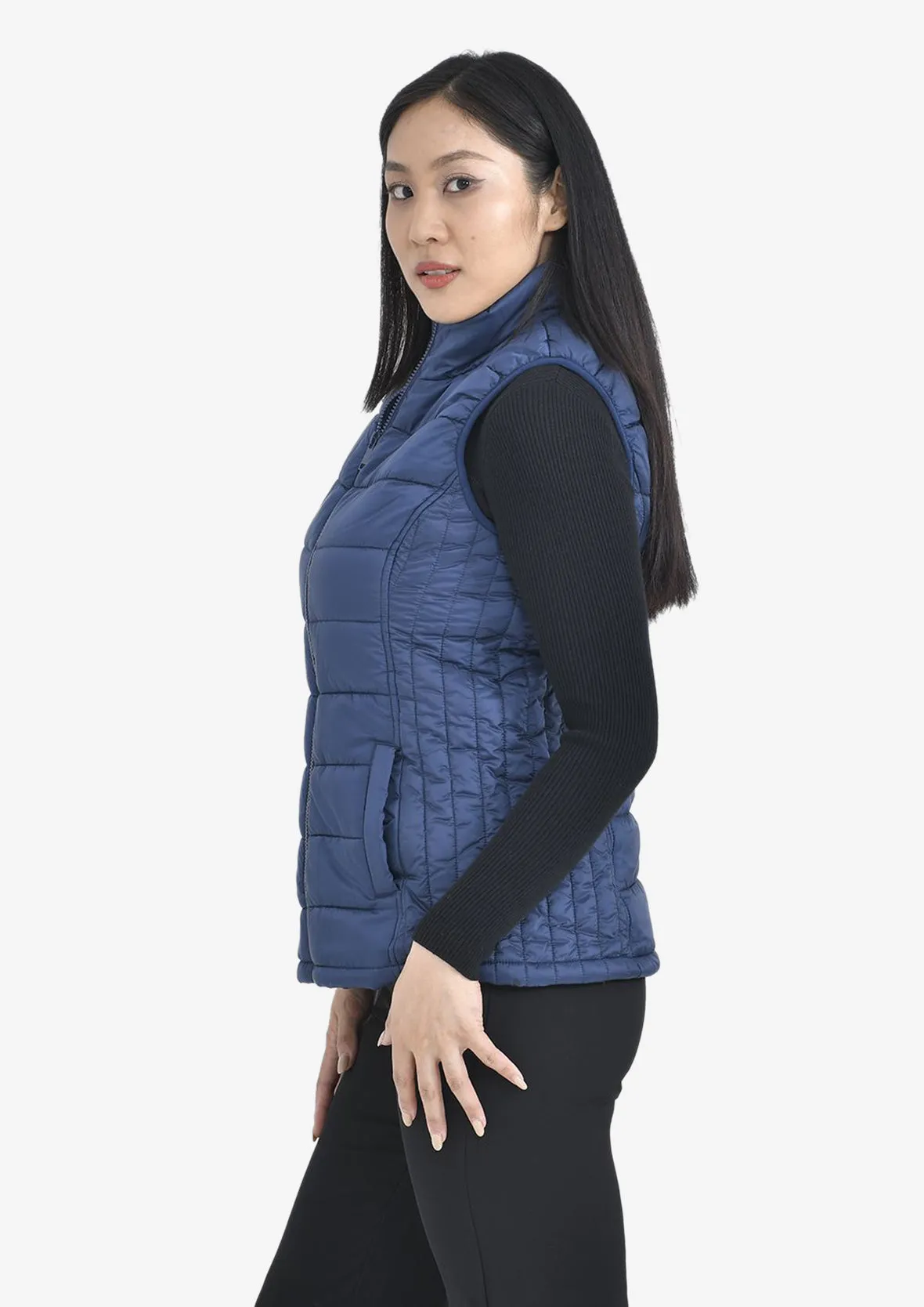 High-Neck Quilted Gilet