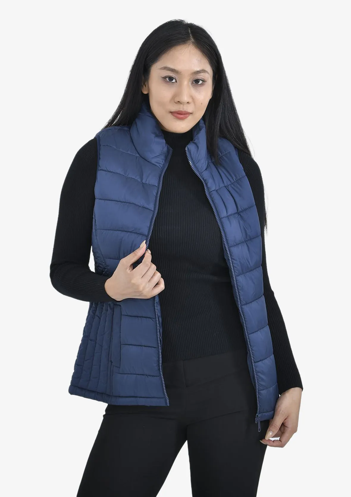 High-Neck Quilted Gilet