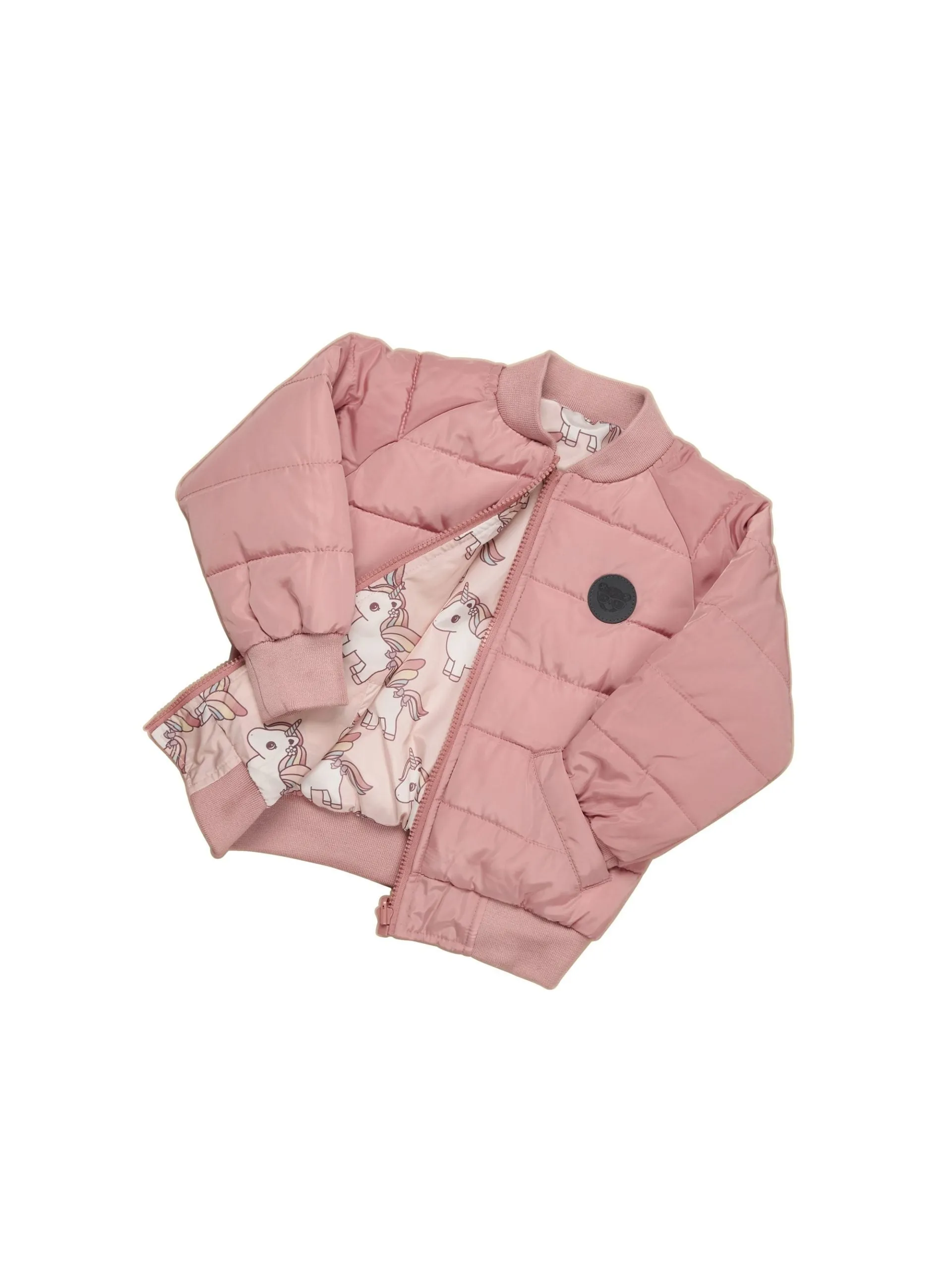 Huxbaby Unicorn Reversible Bomber - Rose   Dusty Rose