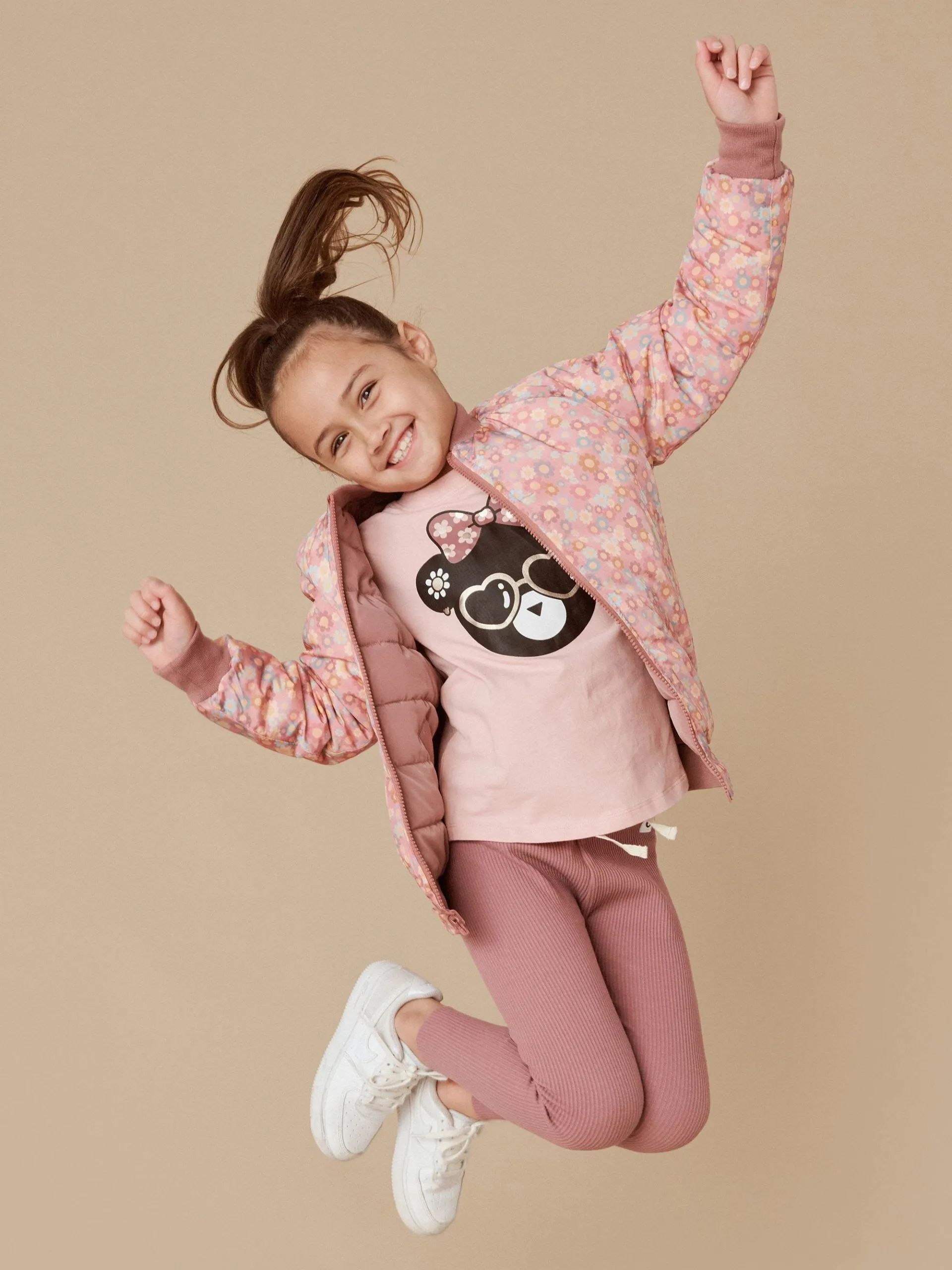 Huxbaby Unicorn Reversible Bomber - Rose   Dusty Rose