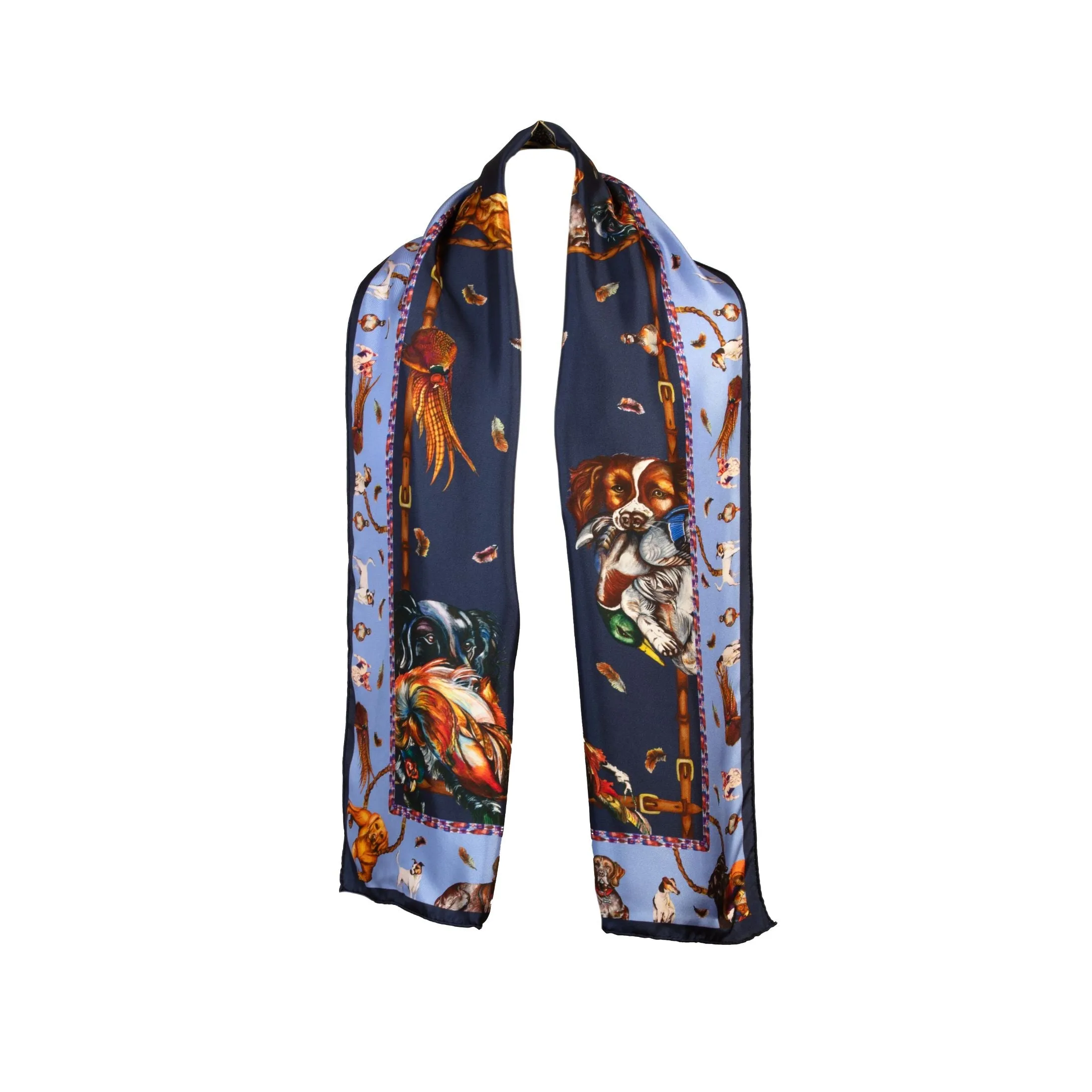 It's a Dog's Life Navy & Cobalt Classic Silk Scarf