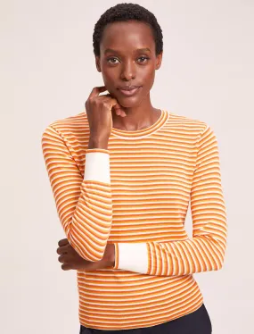 Jodi Cotton Jumper - Orange Yellow Cream Stripe