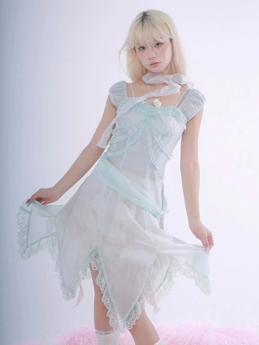 Just a girl growing wings - Rose Island Fairy Core Midi Dress