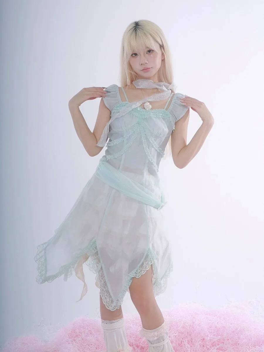 Just a girl growing wings - Rose Island Fairy Core Midi Dress