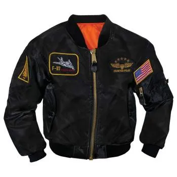 Kids Flight Jacket With Patches