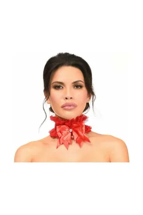 Kitten Collection Red/Red Lace Choker