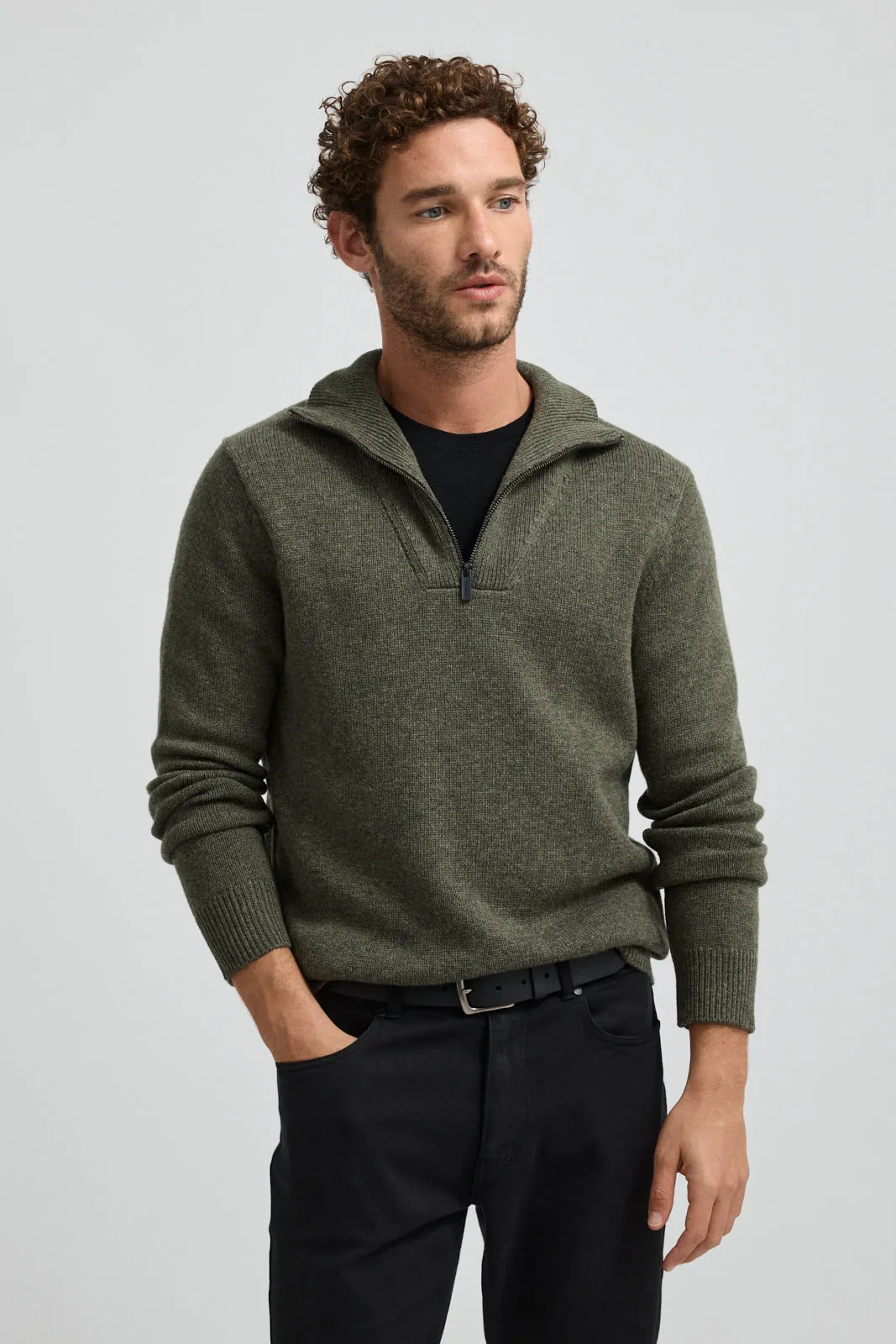 LAMBSWOOL HALF ZIP