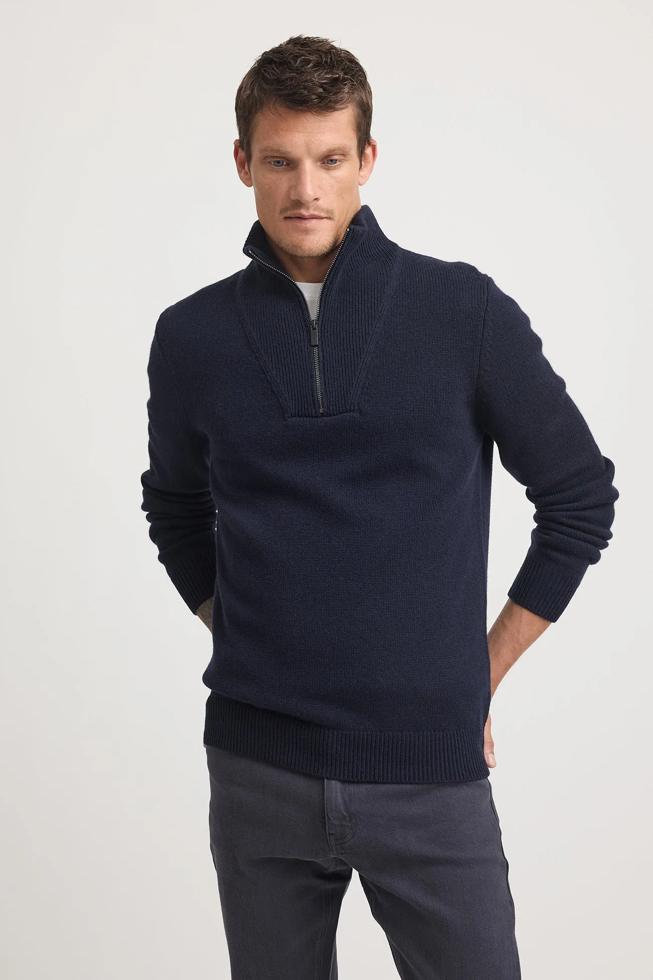 LAMBSWOOL HALF ZIP