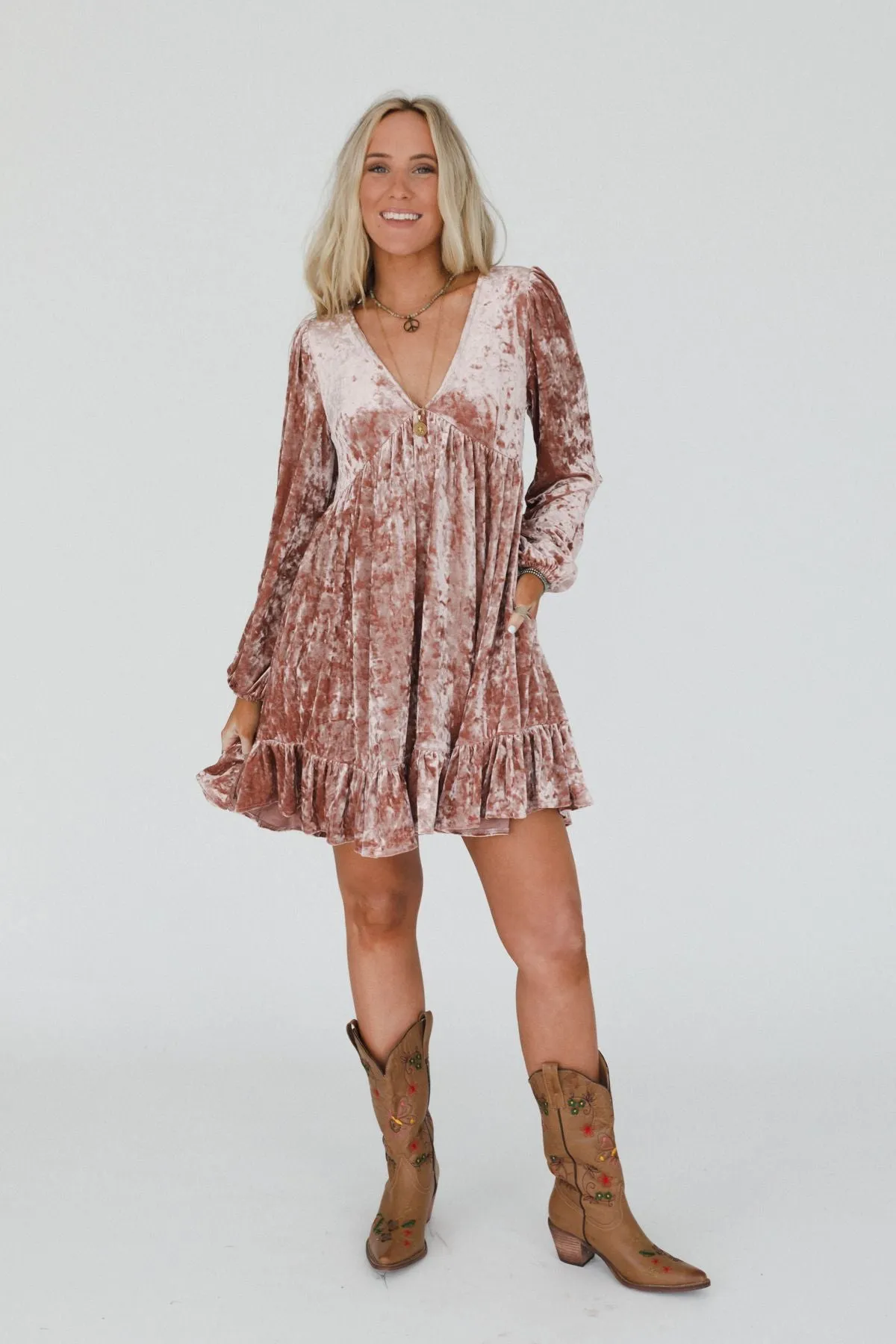 Last Dance Velvet Dress - Mauve