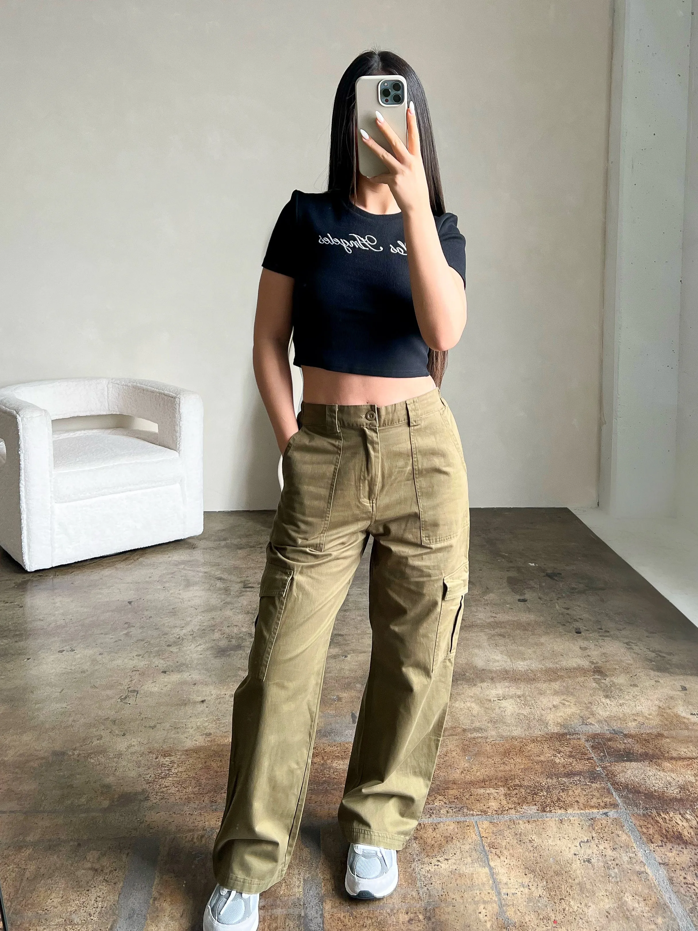 Leah Cargo Pants (Olive)