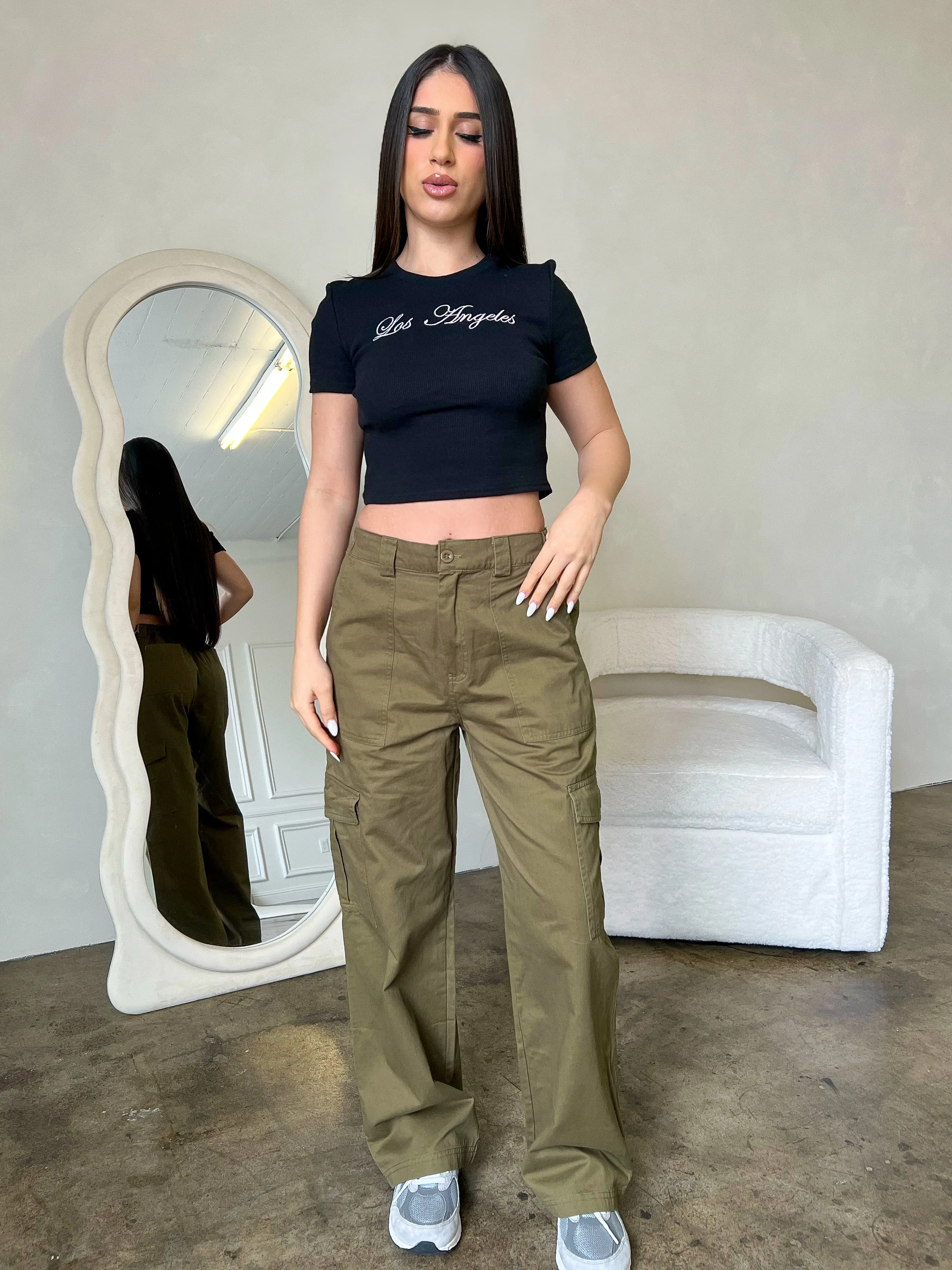 Leah Cargo Pants (Olive)