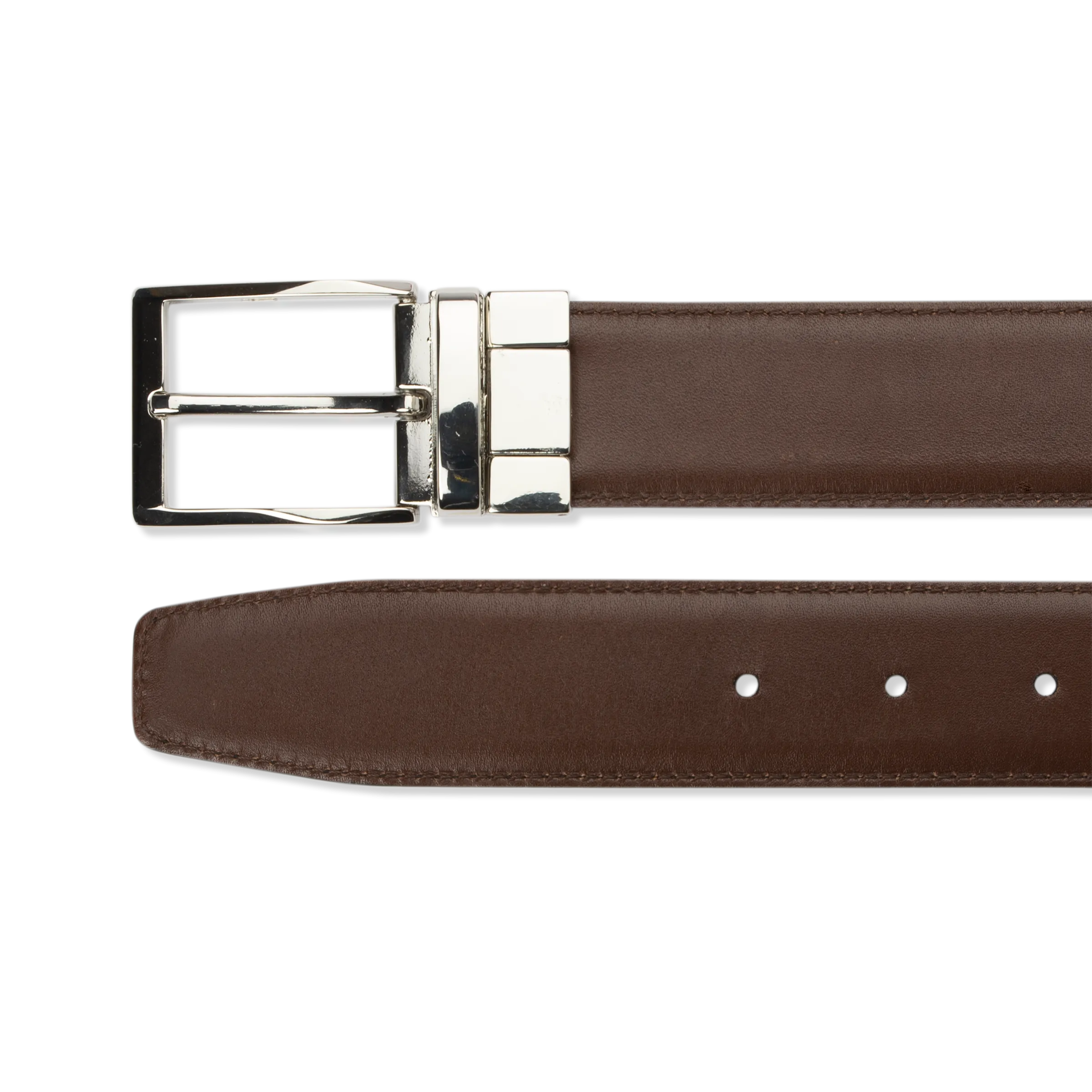 Leather Belt Reversible - Black Calf/Brown Calf