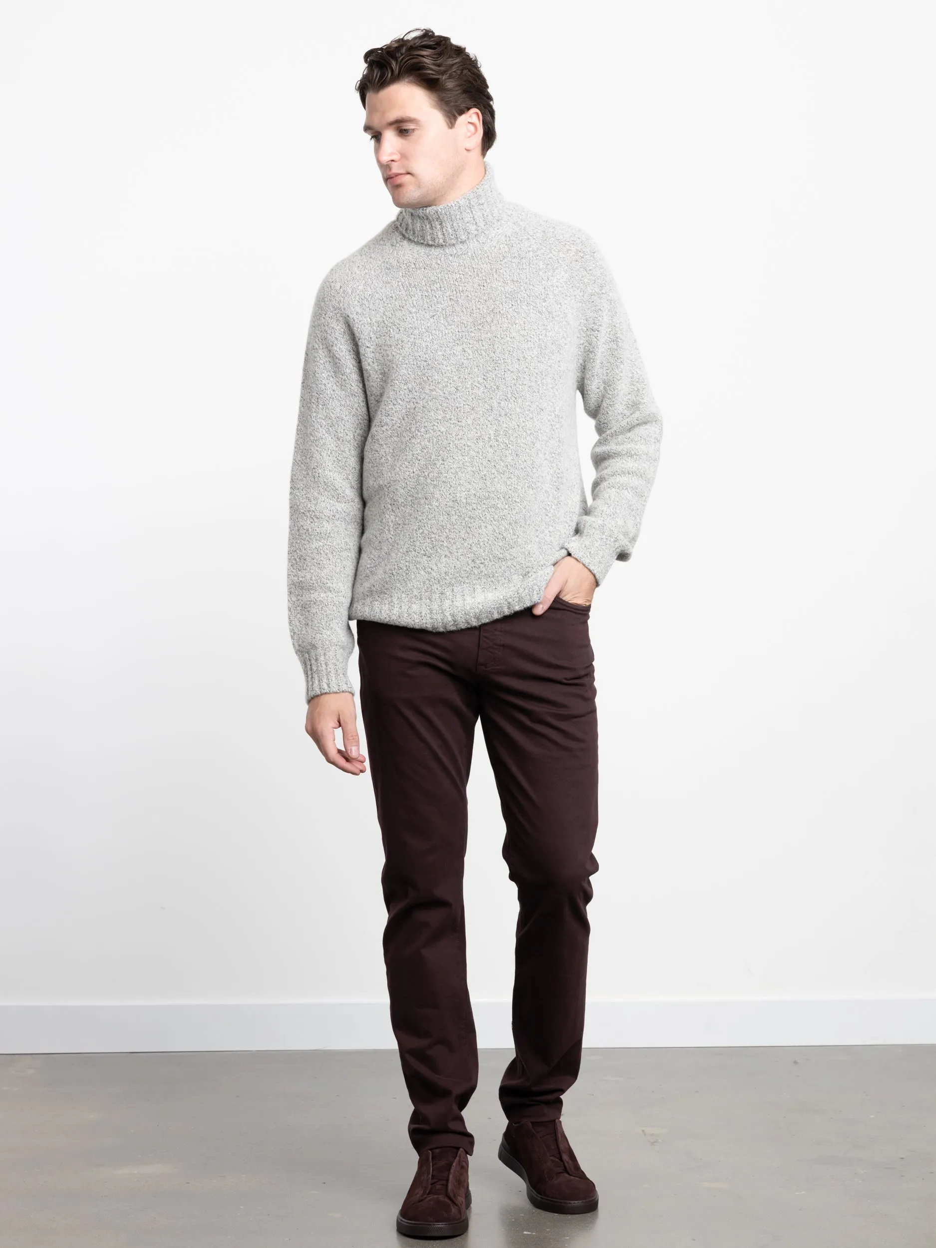 Light Grey Cashmere Rollneck Knit