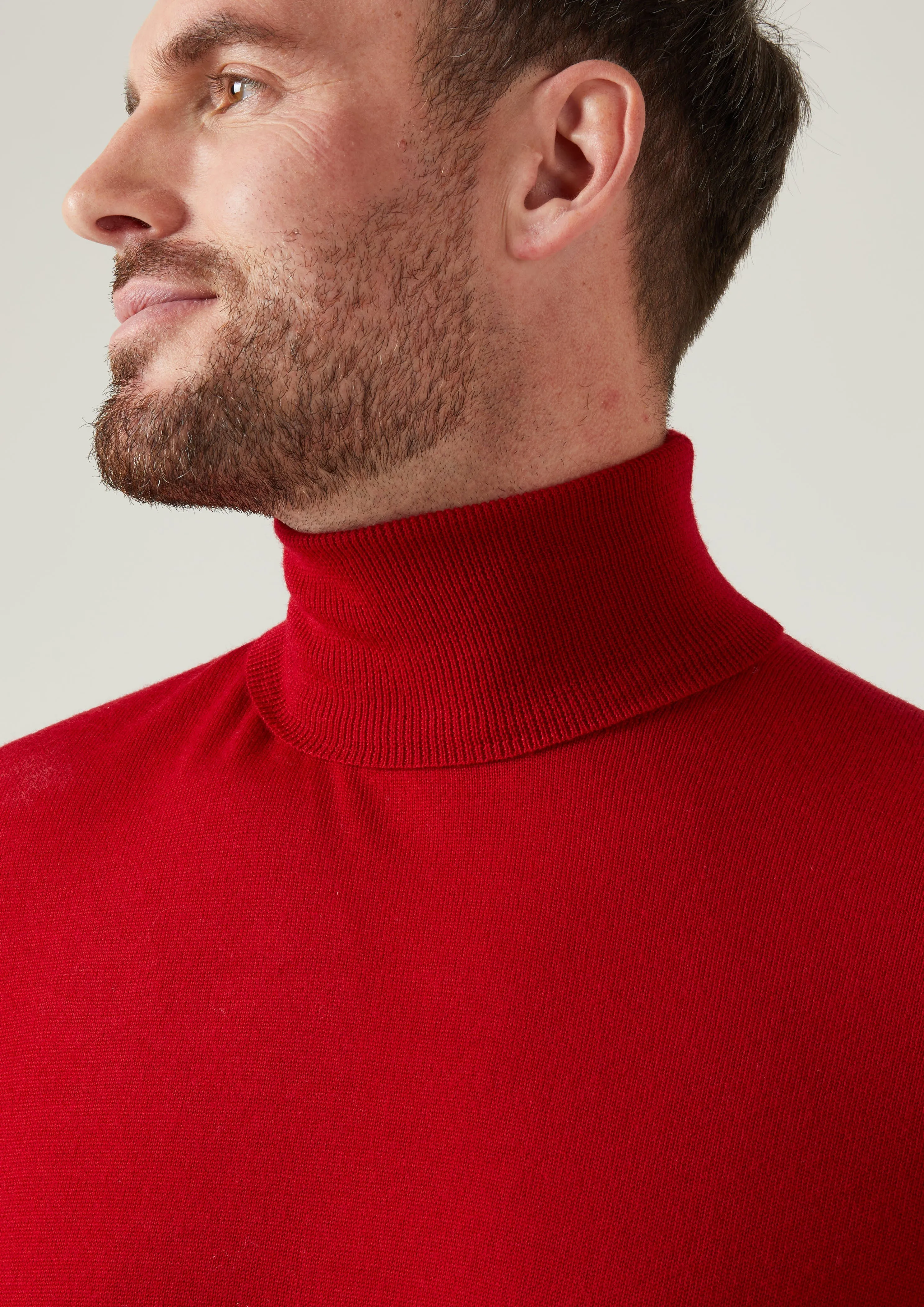 Linton Merino Wool Roll Neck Jumper in Chianti - Regular Fit