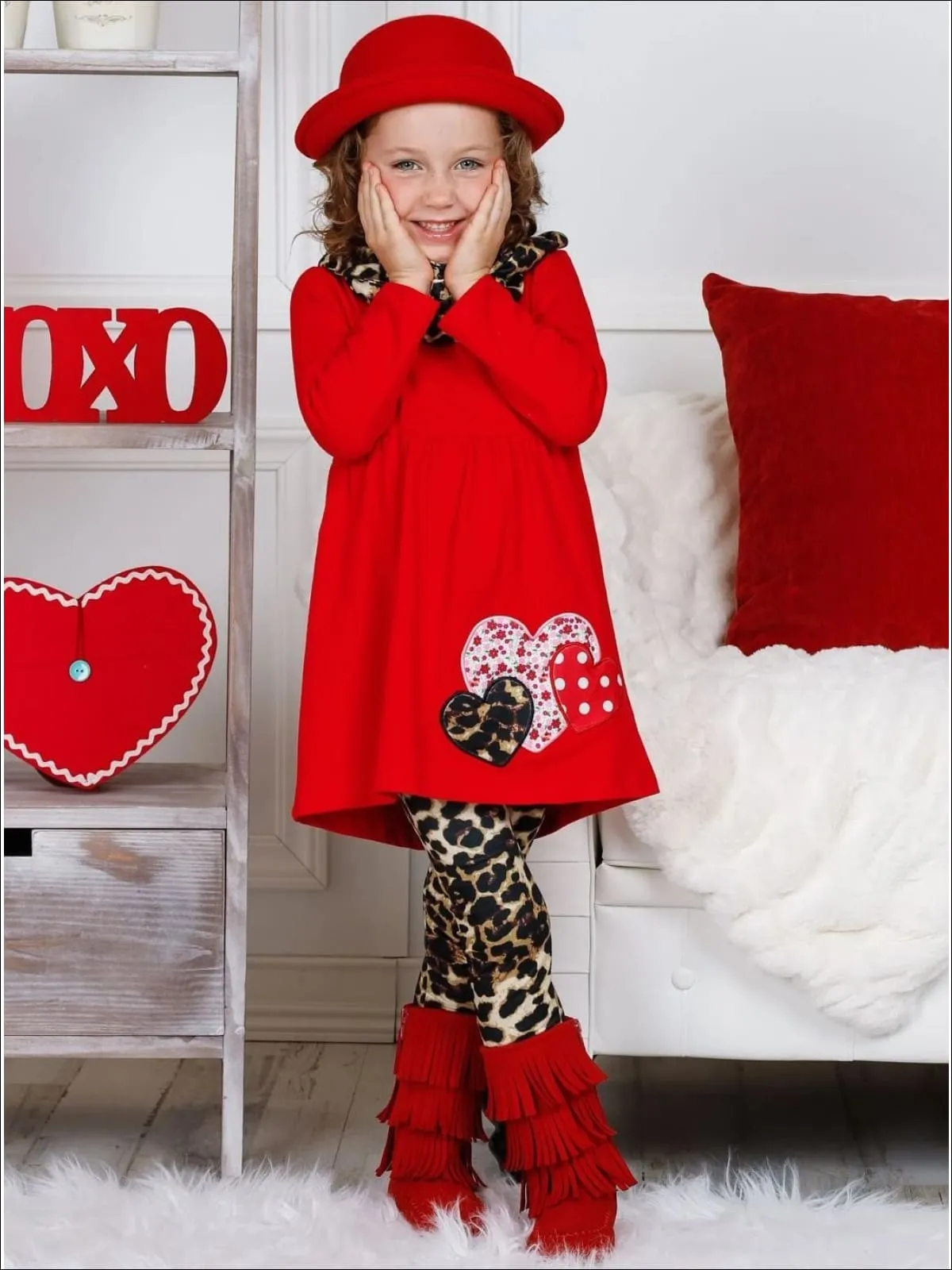 Love Fiercely Tunic, Scarf and Legging Set