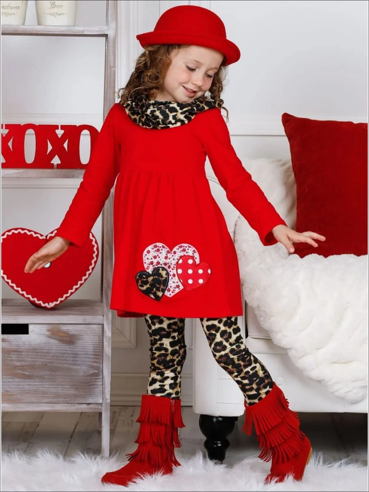 Love Fiercely Tunic, Scarf and Legging Set