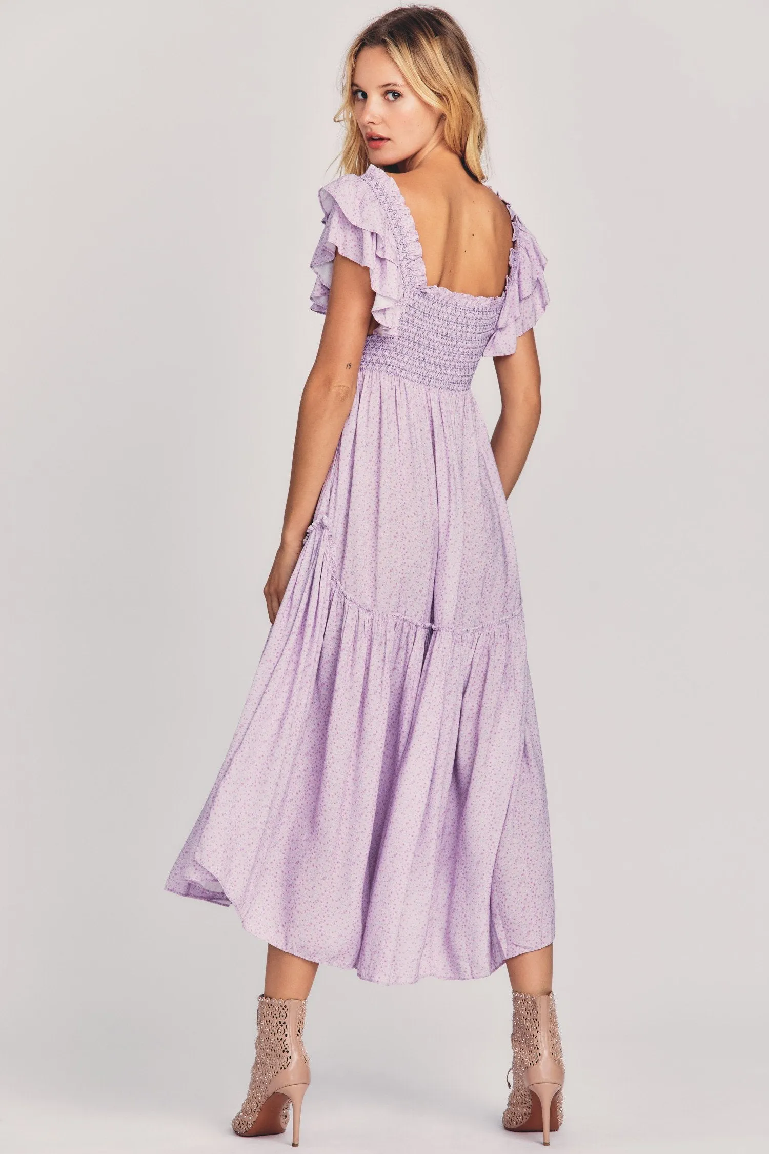 Love Shack Fancy - Burnley Dress in Purple Pansy