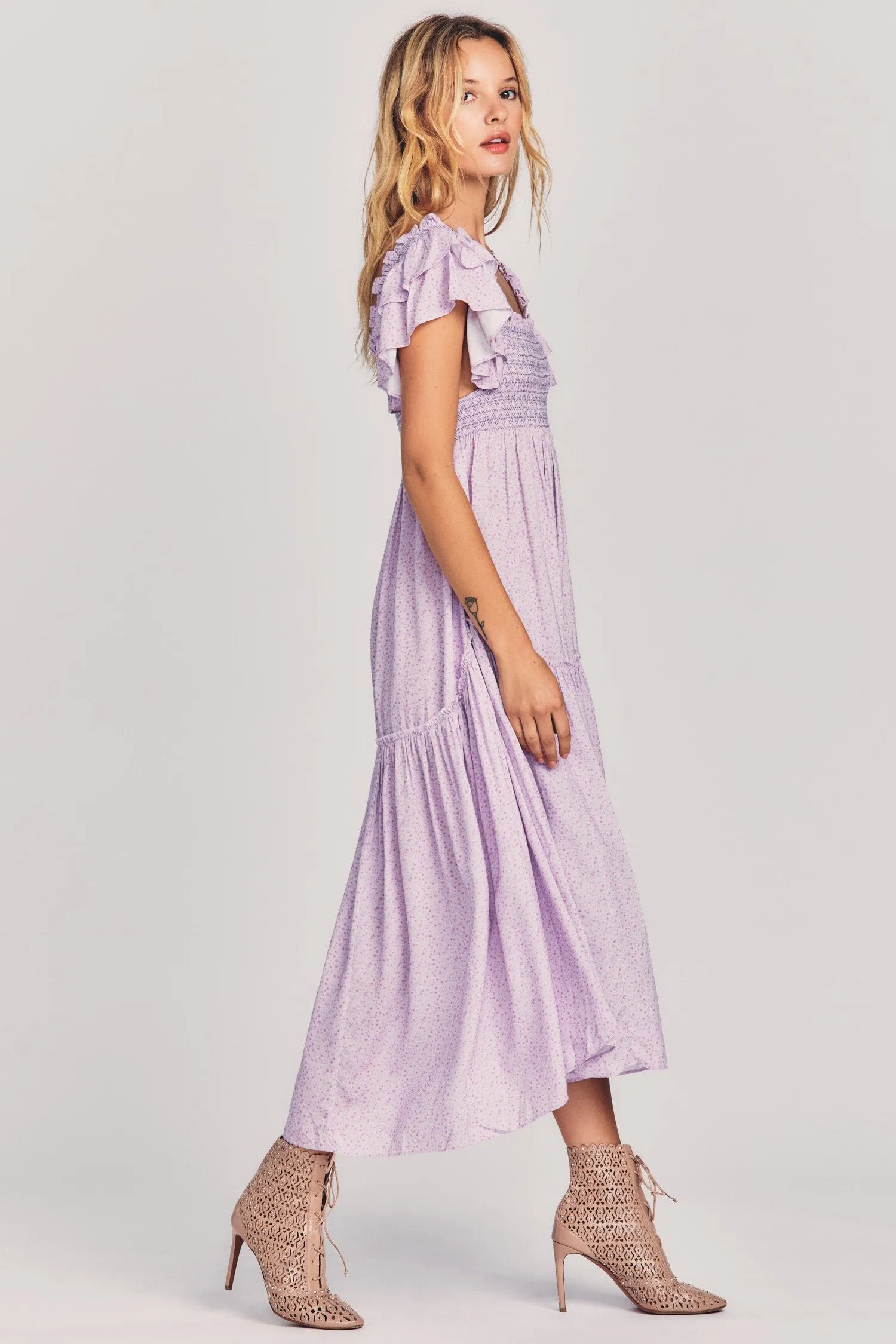 Love Shack Fancy - Burnley Dress in Purple Pansy