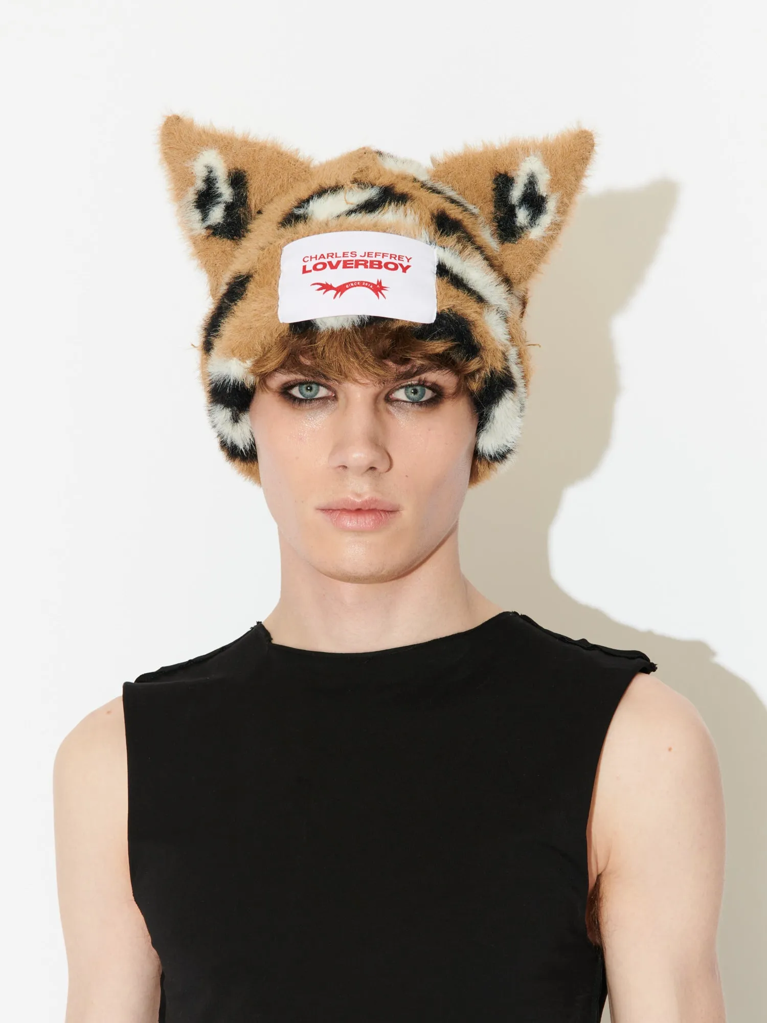 LOVERBOY BY CHARLES JEFFREY FLUFFY CHUNKY EARS BEANIE LEOPARD