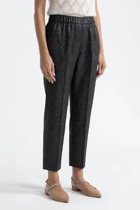 Lurex tweed carrot trousers