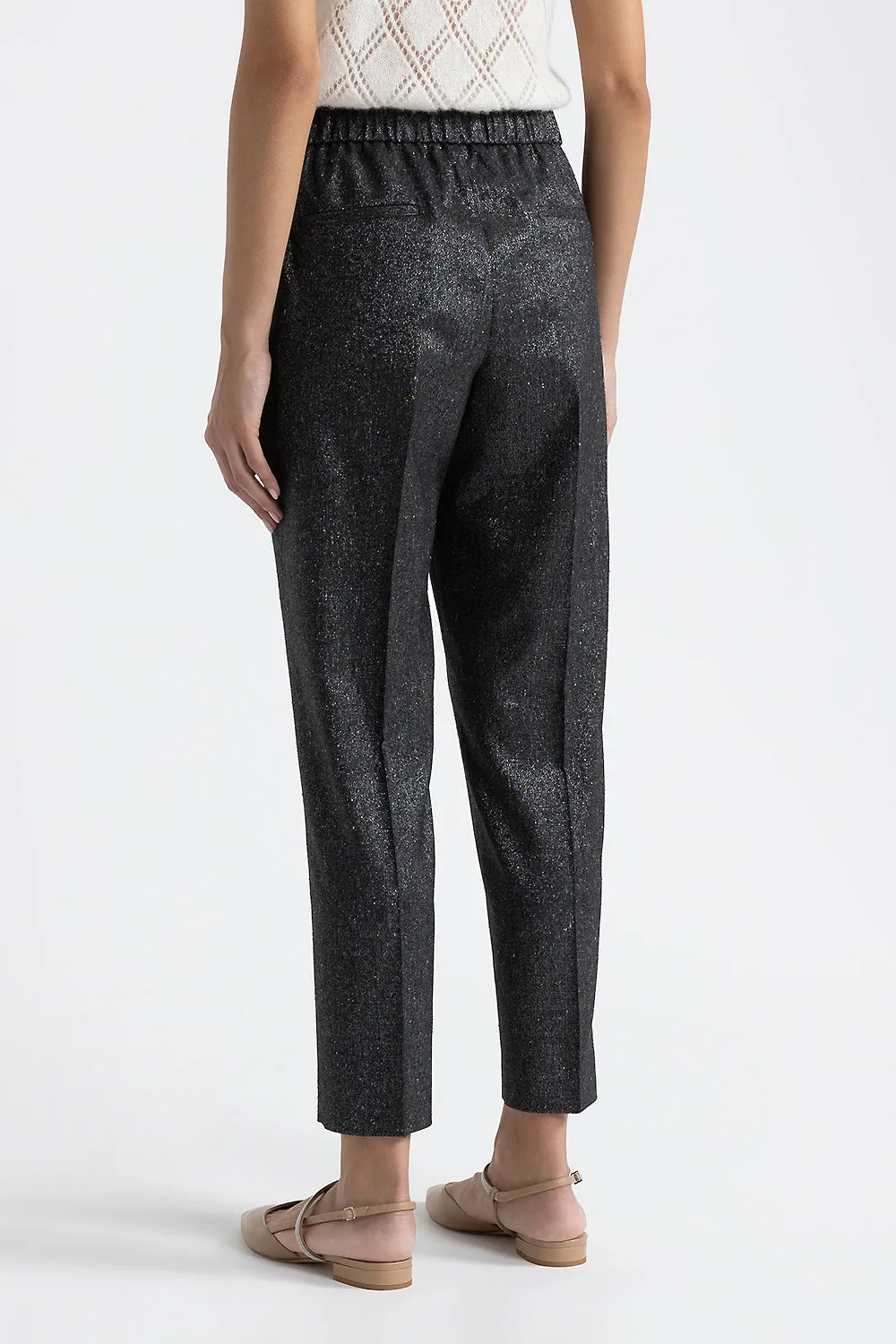 Lurex tweed carrot trousers