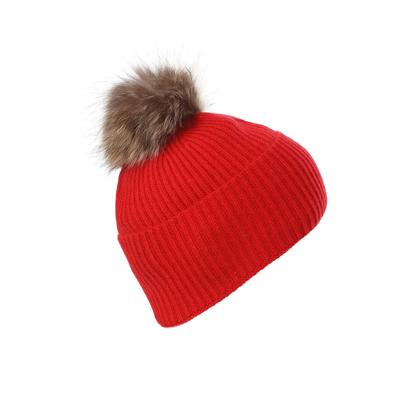 Luxury Rib Deep Turn Up Ladies Beanie Cardinal