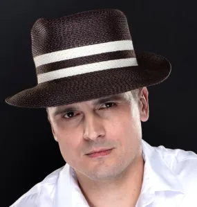 M1701--Brown fedora for men