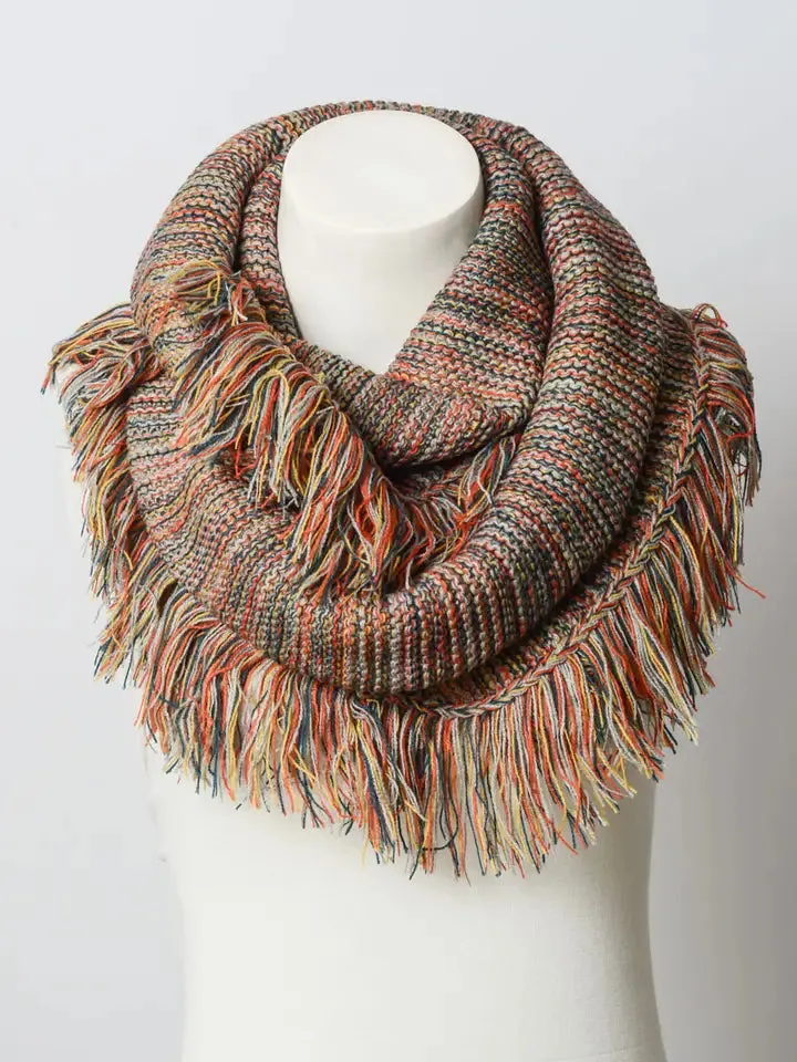 Marled Knit Infinity Loop Scarf