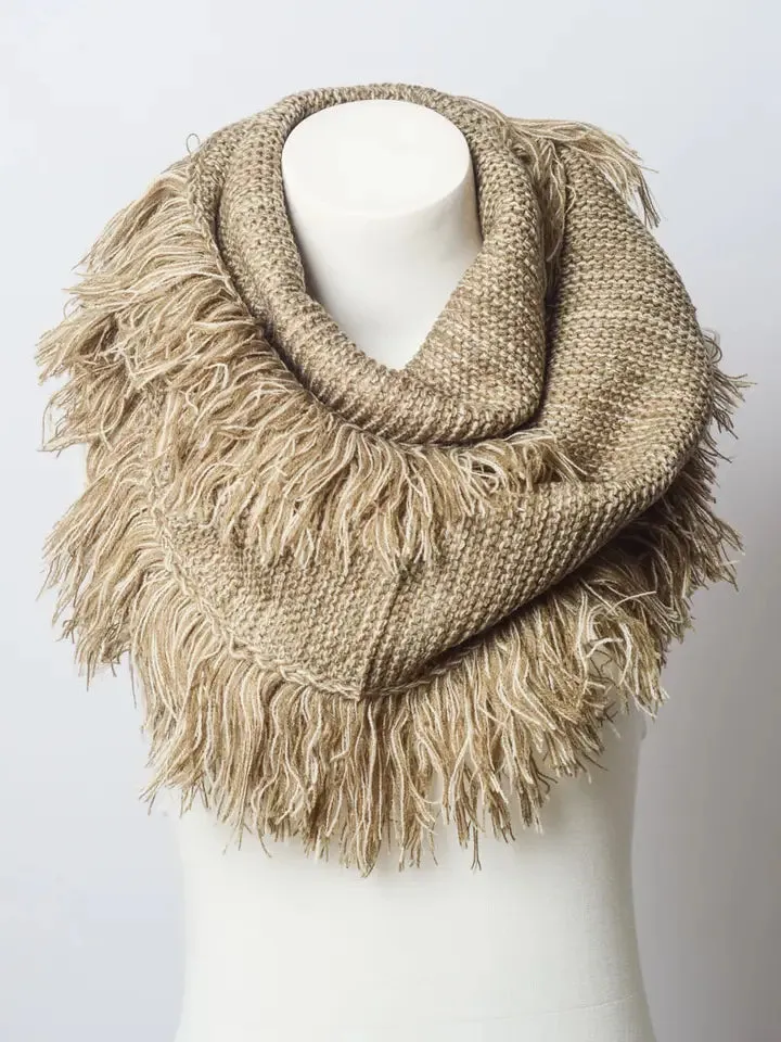 Marled Knit Infinity Loop Scarf